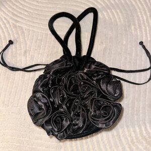 Black velvet/silk rose purse.
